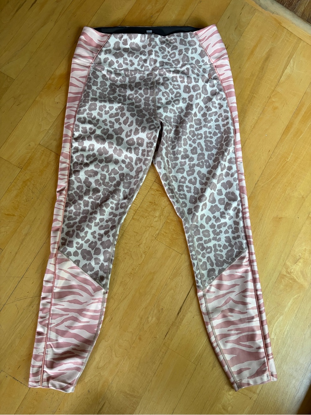 Good American Workout Gym Running Athletic Leggings Sz 5 (18/20) Leopard Womens